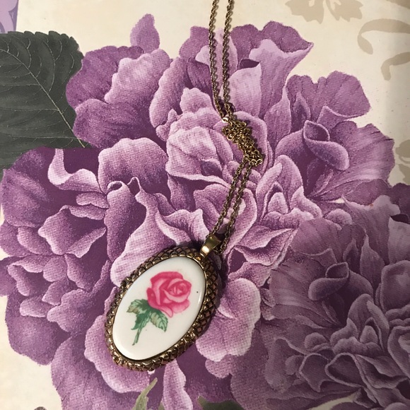 Vintage Fuller Jewelry Vintage Fuller Porcelain Pendant Necklace 5